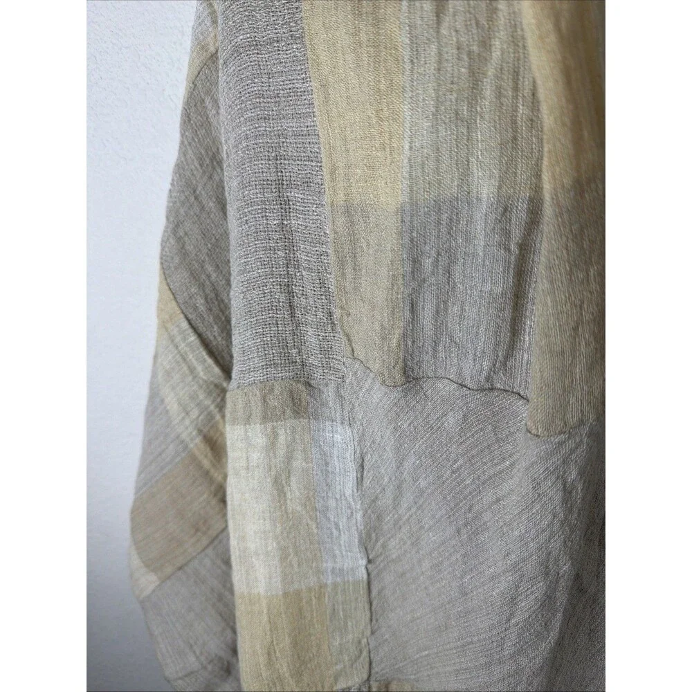 Marilu Italy Womens Lightweight Patchwork Scarf Beach Wrap Beige Tan 25
